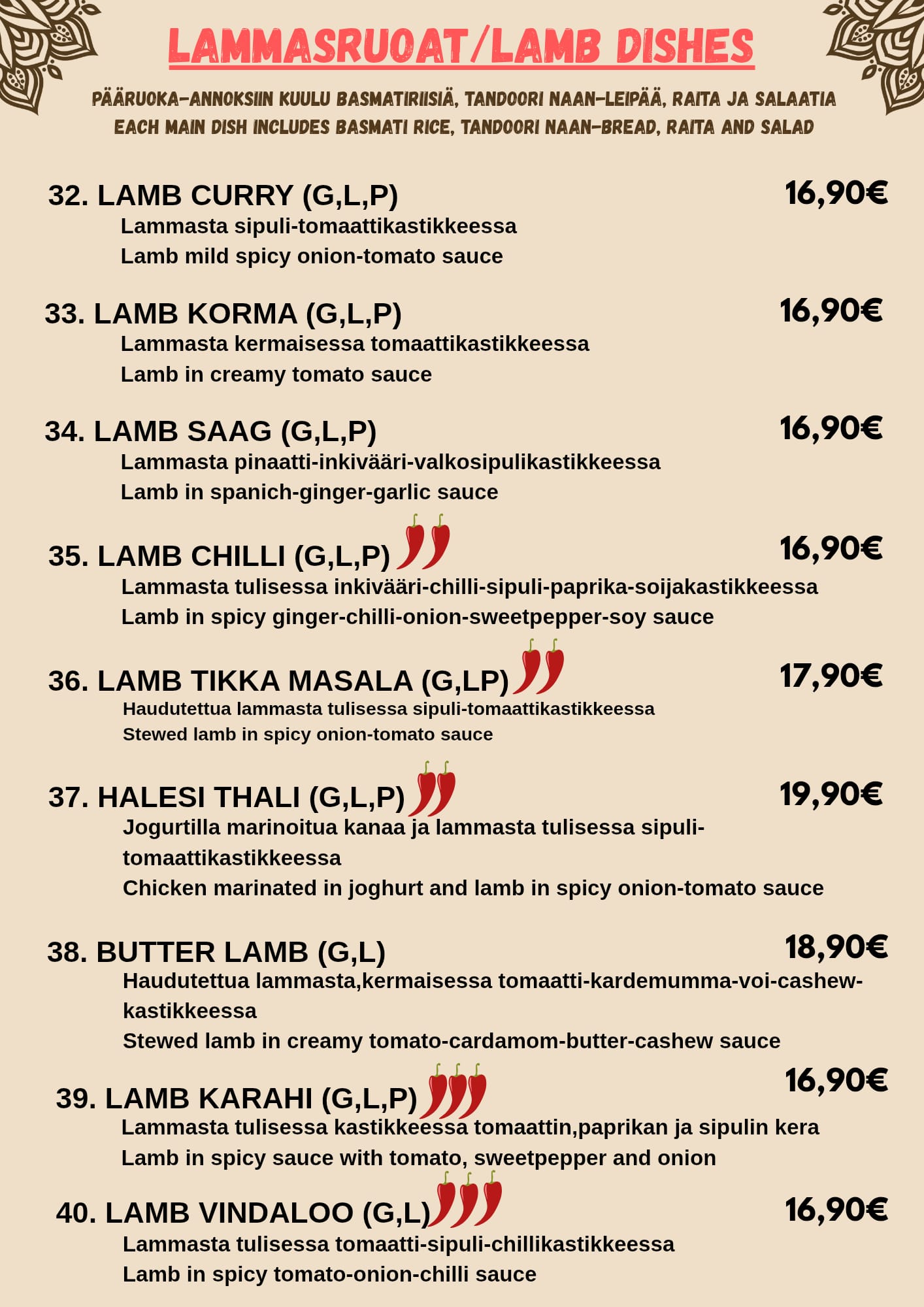 Ravintola Halesi menu page 5