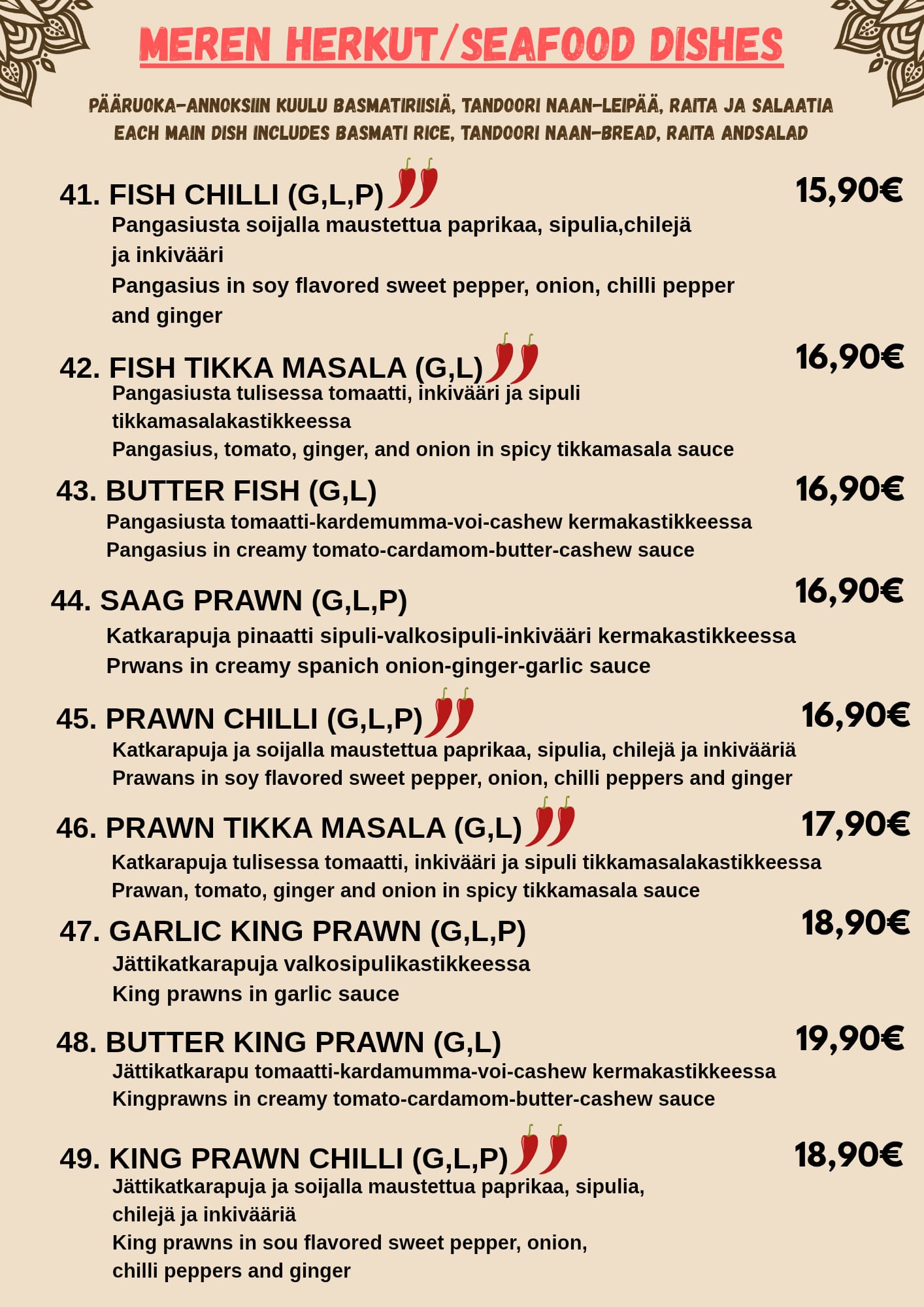 Ravintola Halesi menu page 6