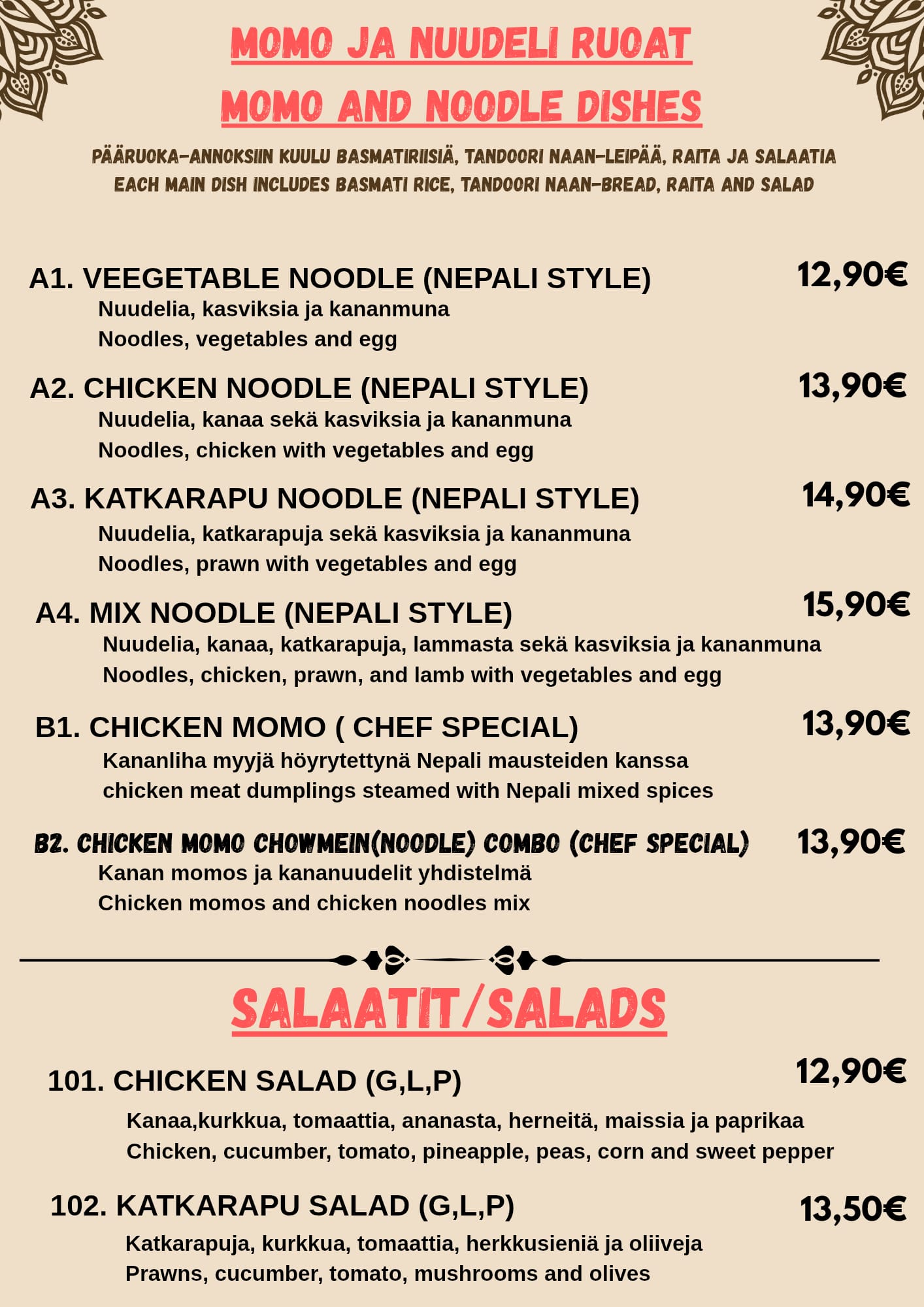 Ravintola Halesi menu page 8